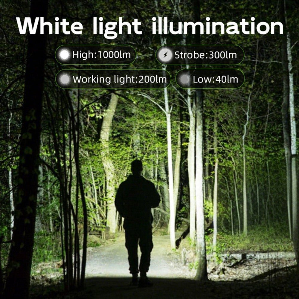 TANK007 WF02L Multifunction EDC Flashlight IP64 Waterproof White Light UV Green Laser Flat Torch with Back Clip