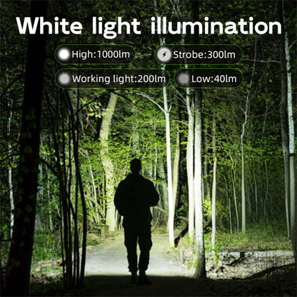 TANK007 WF02L Multifunction EDC Flashlight IP64 Waterproof White Light UV Green Laser Flat Torch with Back Clip