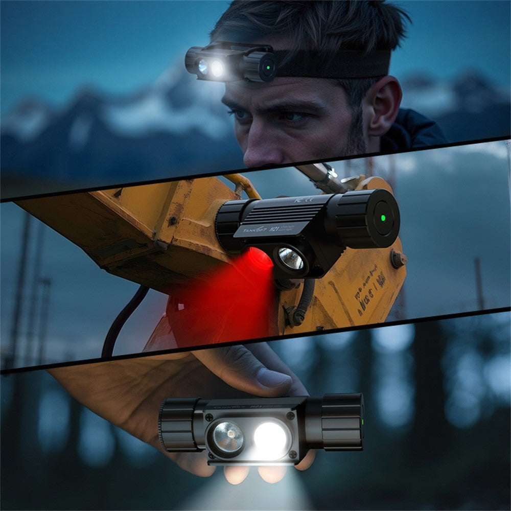 TANK007 H21 Spotlight  /  Floodlight Dual Light Source Headlamp 1000 Lumens Aluminum Alloy Head Torch