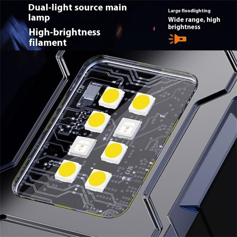 DC08 Super Bright Floodlight Side Light Rotatable Head Rechargeable Mini Flashlight with Stainless Steel Clip