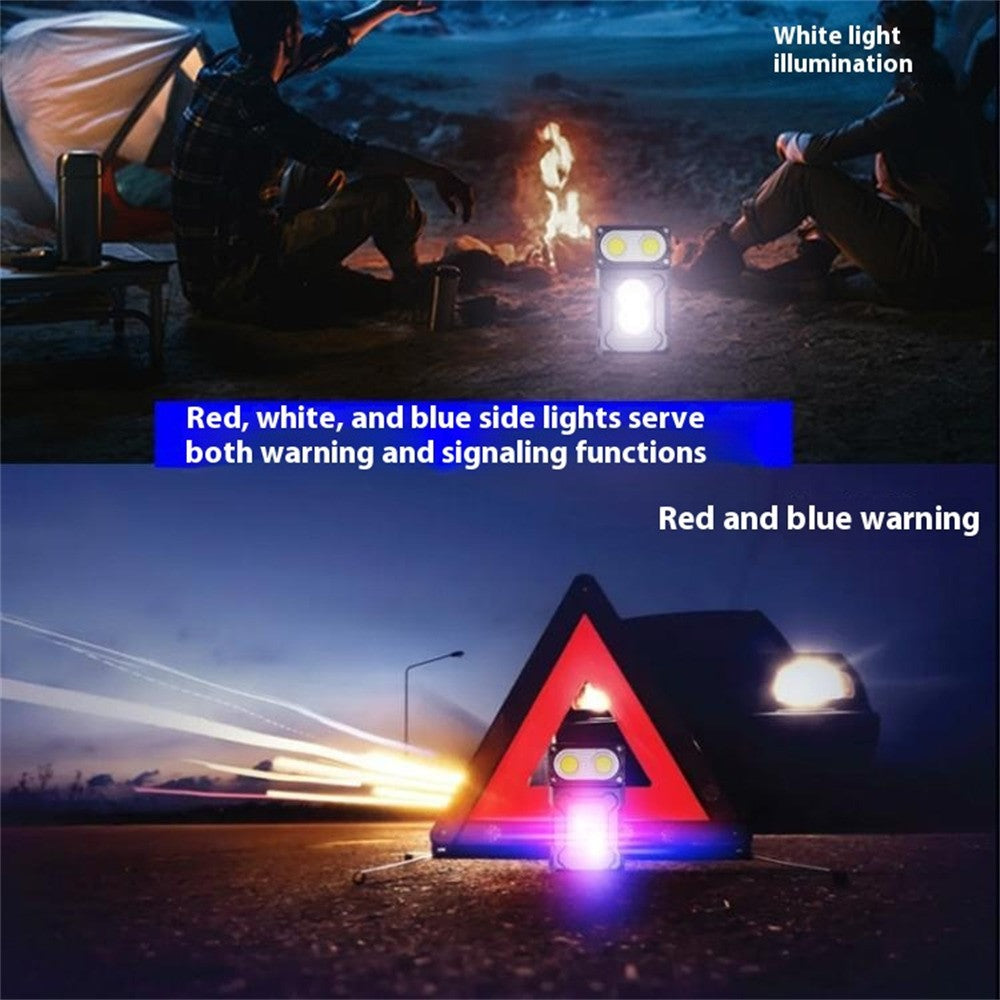 DC08 Super Bright Floodlight Side Light Rotatable Head Rechargeable Mini Flashlight with Stainless Steel Clip