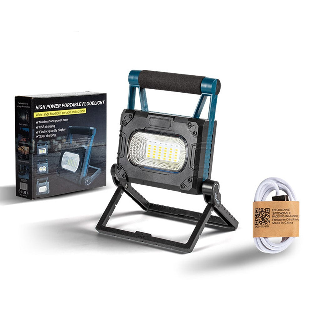 W875-1 Foldable Work Light Solar Powered LED Floodlight Portable Outdoor Emergency Lamp with Stand