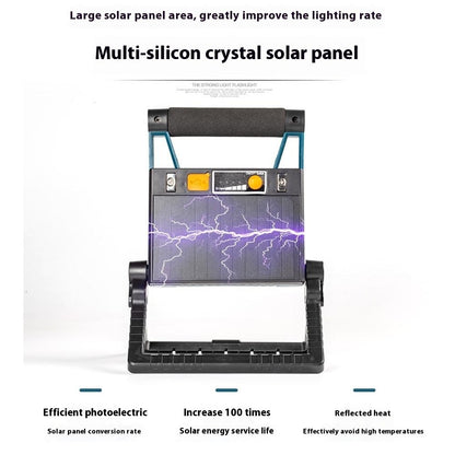 W875-1 Foldable Work Light Solar Powered LED Floodlight Portable Outdoor Emergency Lamp with Stand