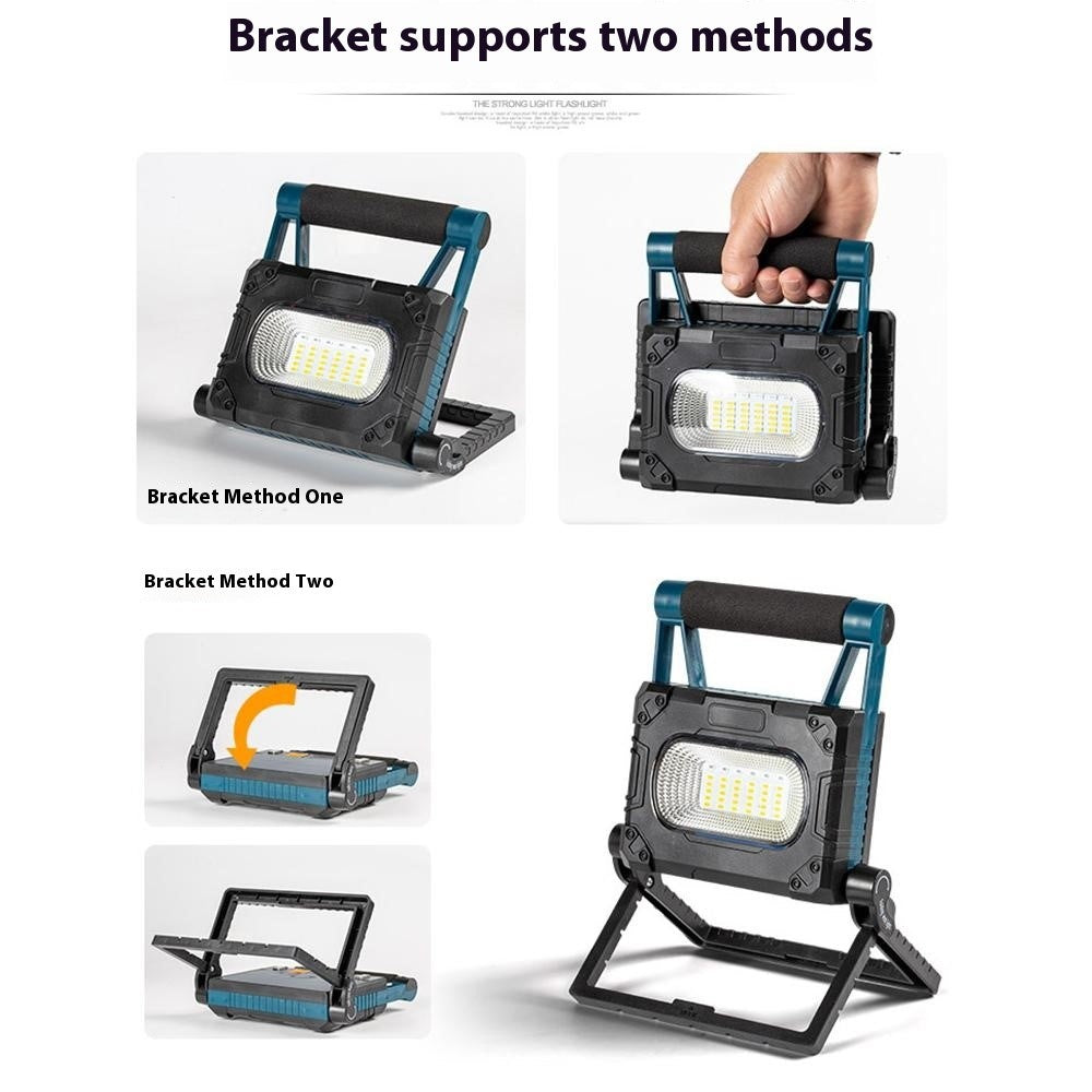 W875-1 Foldable Work Light Solar Powered LED Floodlight Portable Outdoor Emergency Lamp with Stand