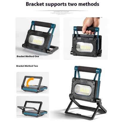 W875-1 Foldable Work Light Solar Powered LED Floodlight Portable Outdoor Emergency Lamp with Stand