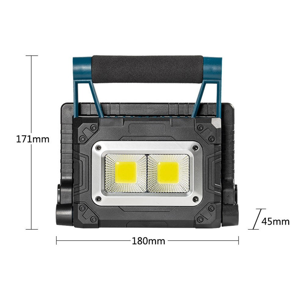 W875-2 Solar Powered Foldable Work Light with Stand COB Floodlight Portable Outdoor Emergency Lamp