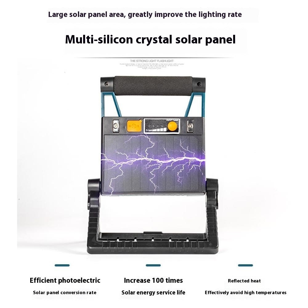 W875-2 Solar Powered Foldable Work Light with Stand COB Floodlight Portable Outdoor Emergency Lamp