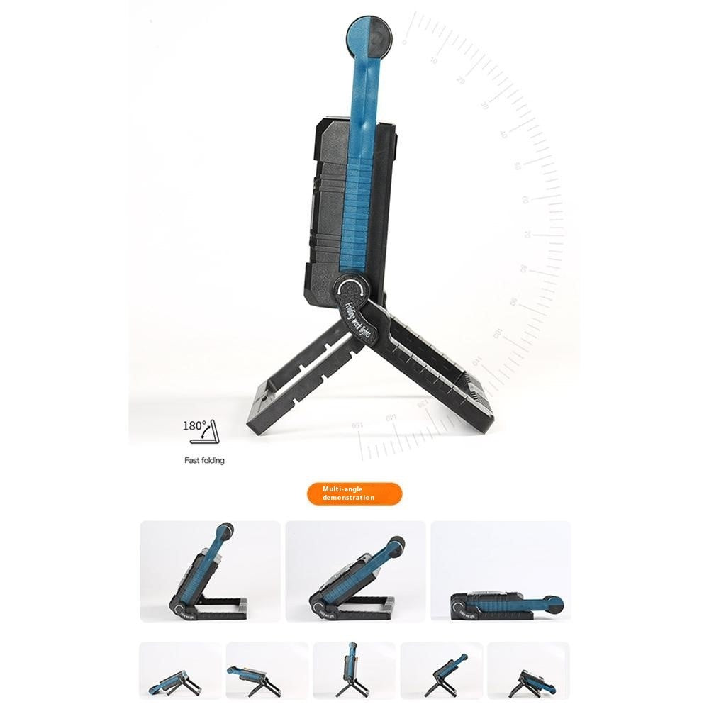 W875-2 Solar Powered Foldable Work Light with Stand COB Floodlight Portable Outdoor Emergency Lamp