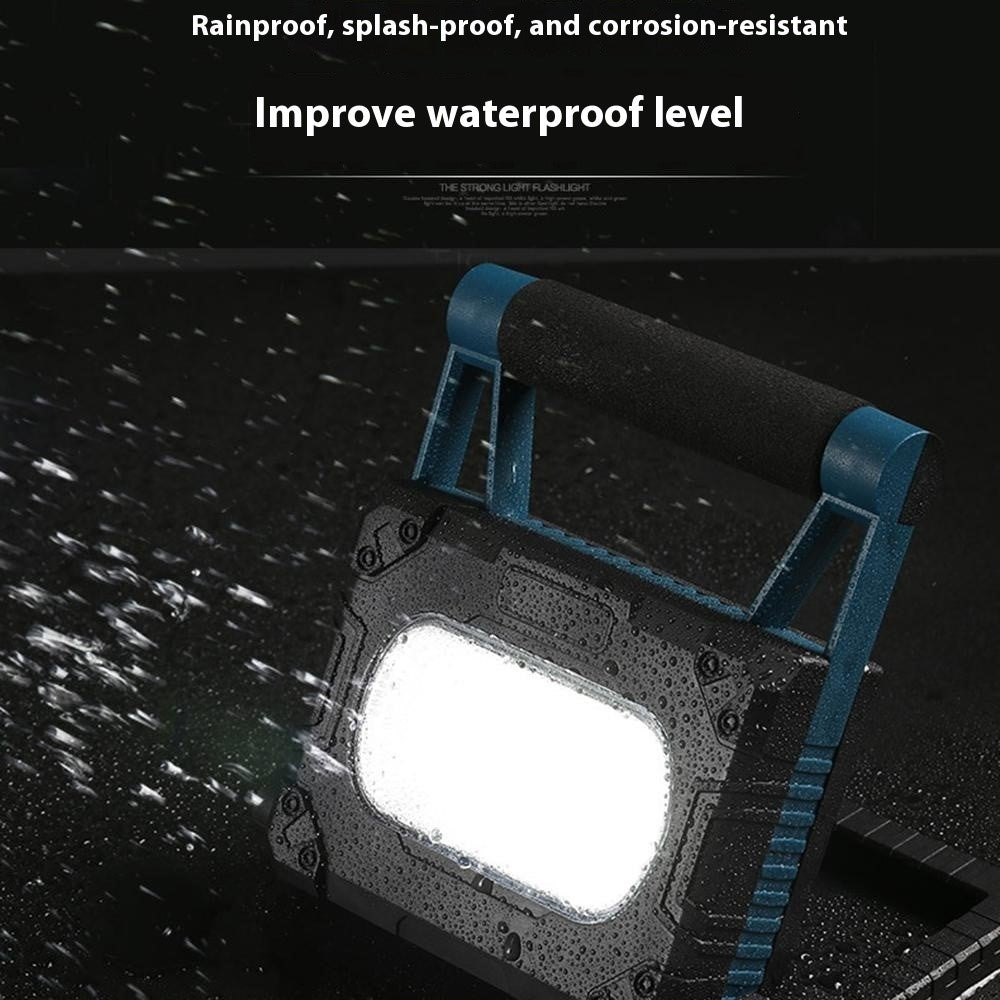 W875-2 Solar Powered Foldable Work Light with Stand COB Floodlight Portable Outdoor Emergency Lamp