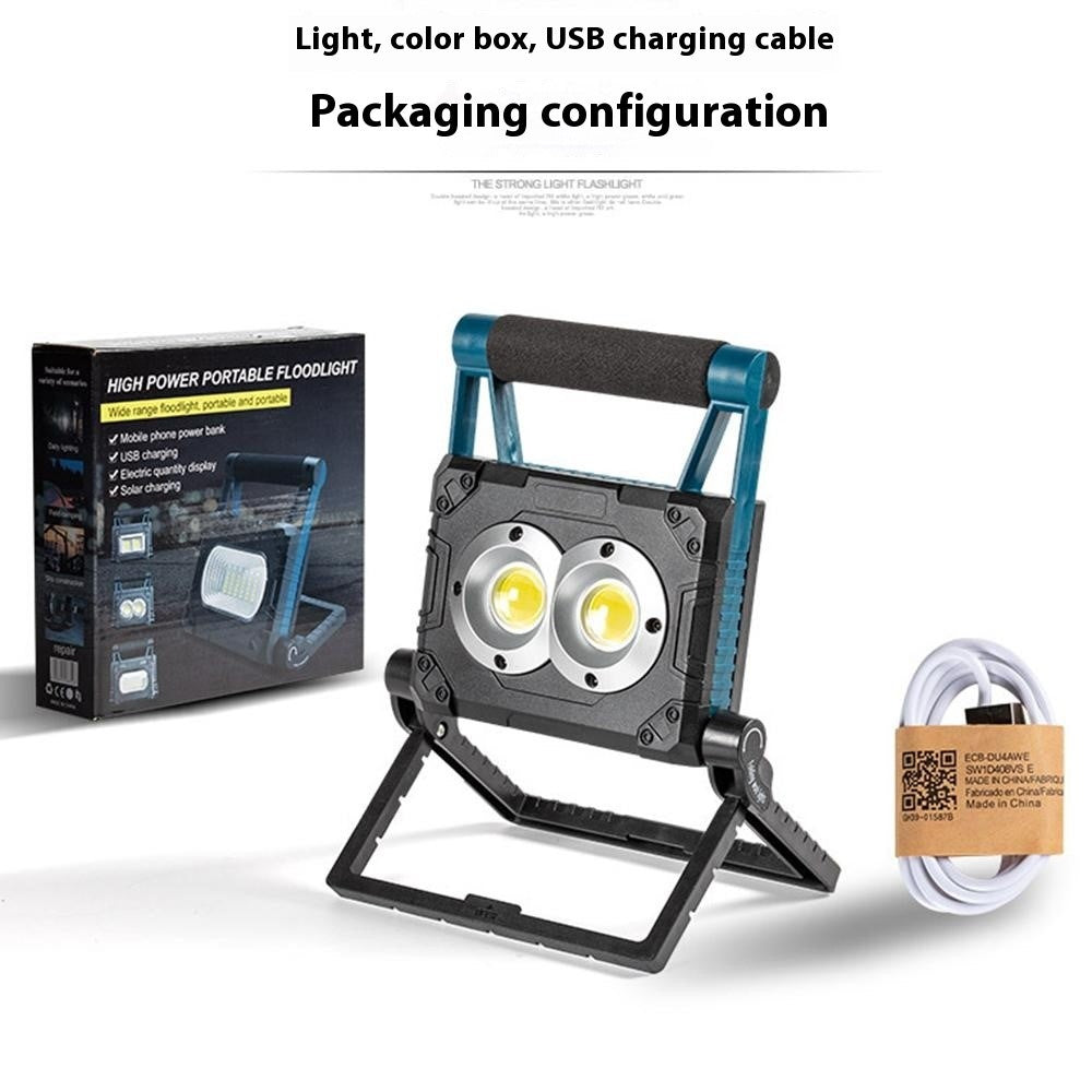 W875-3 Magnetic Mount Foldable LED Work Light Solar Powered Floodlight Portable Outdoor Emergency Lamp with Stand