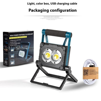 W875-3 Magnetic Mount Foldable LED Work Light Solar Powered Floodlight Portable Outdoor Emergency Lamp with Stand