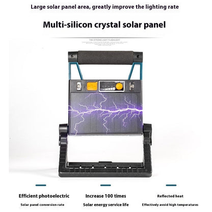 W875-3 Magnetic Mount Foldable LED Work Light Solar Powered Floodlight Portable Outdoor Emergency Lamp with Stand