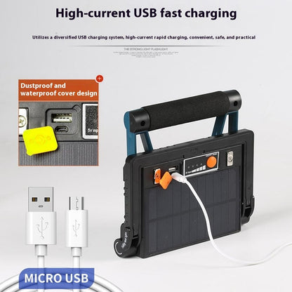 W875-3 Magnetic Mount Foldable LED Work Light Solar Powered Floodlight Portable Outdoor Emergency Lamp with Stand
