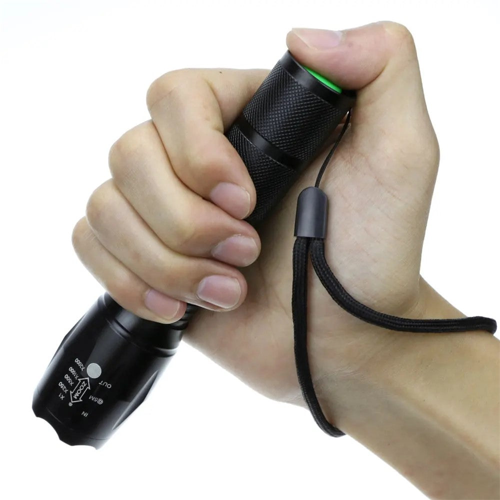 ULTRAFIRE A100 USB Rechargeable Flashlight 5 Modes Adjustable Focus Waterproof T6 LED Torch, with EU Plug Charger