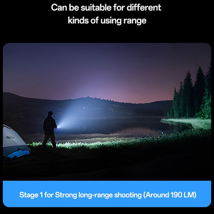 YESIDO TC11 Telescopic Zoomable Flashlight LED White Laser 3 Modes Rechargeable Torch with Digital Display