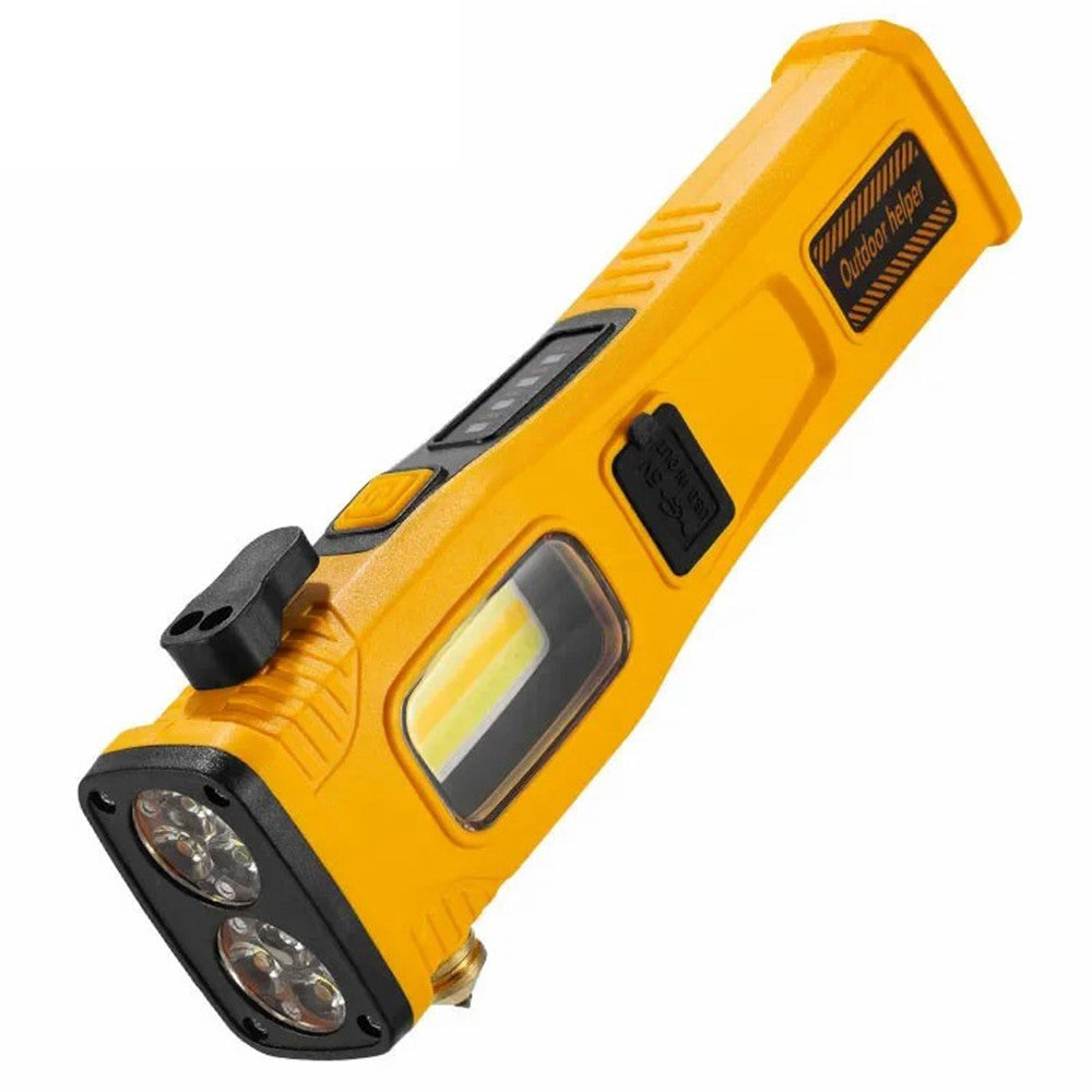 W5214 Multi-Function Work Light Solar Car Emergency Flashlight with Strong Magnet  /  Window Breaker  /  Safety Hammer