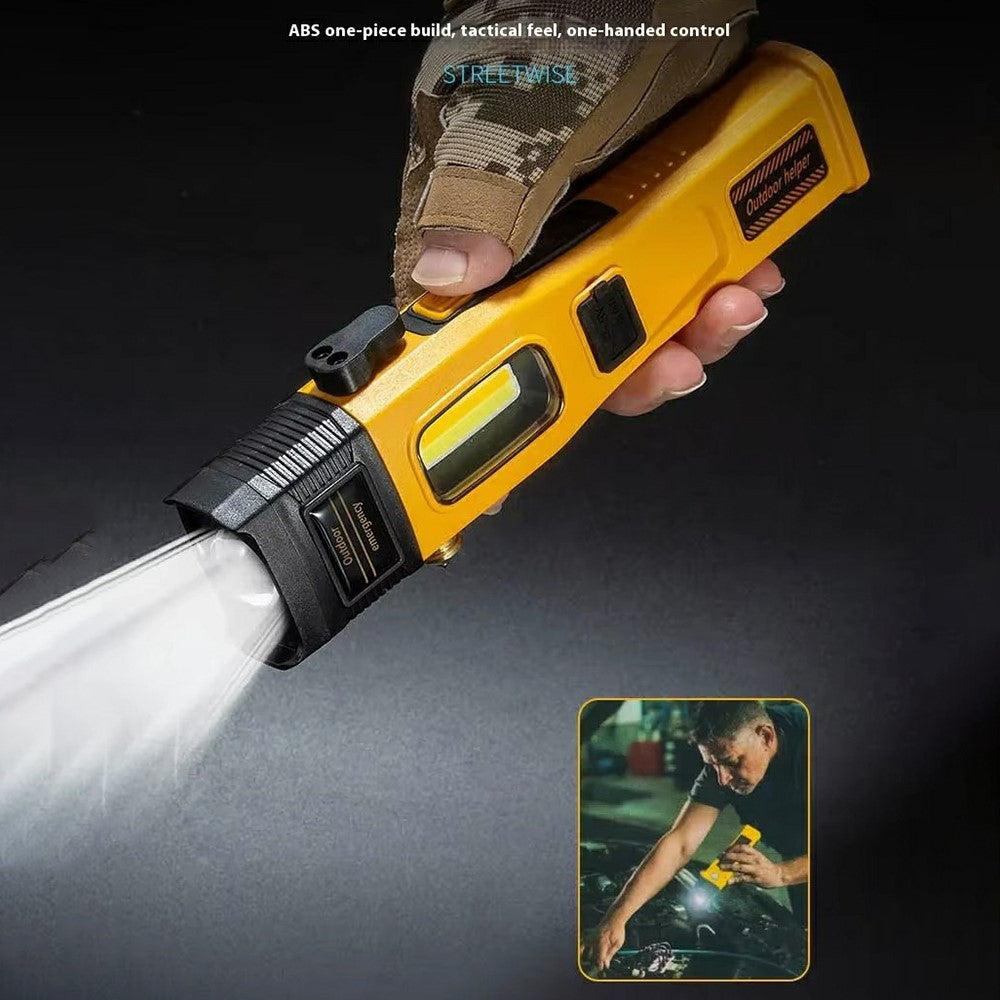 W5215 Zoomable Multi-Function Work Light Car Emergency Flashlight with Strong Magnet  /  Window Breaker  /  Safety Hammer