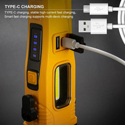 W5215 Zoomable Multi-Function Work Light Car Emergency Flashlight with Strong Magnet  /  Window Breaker  /  Safety Hammer