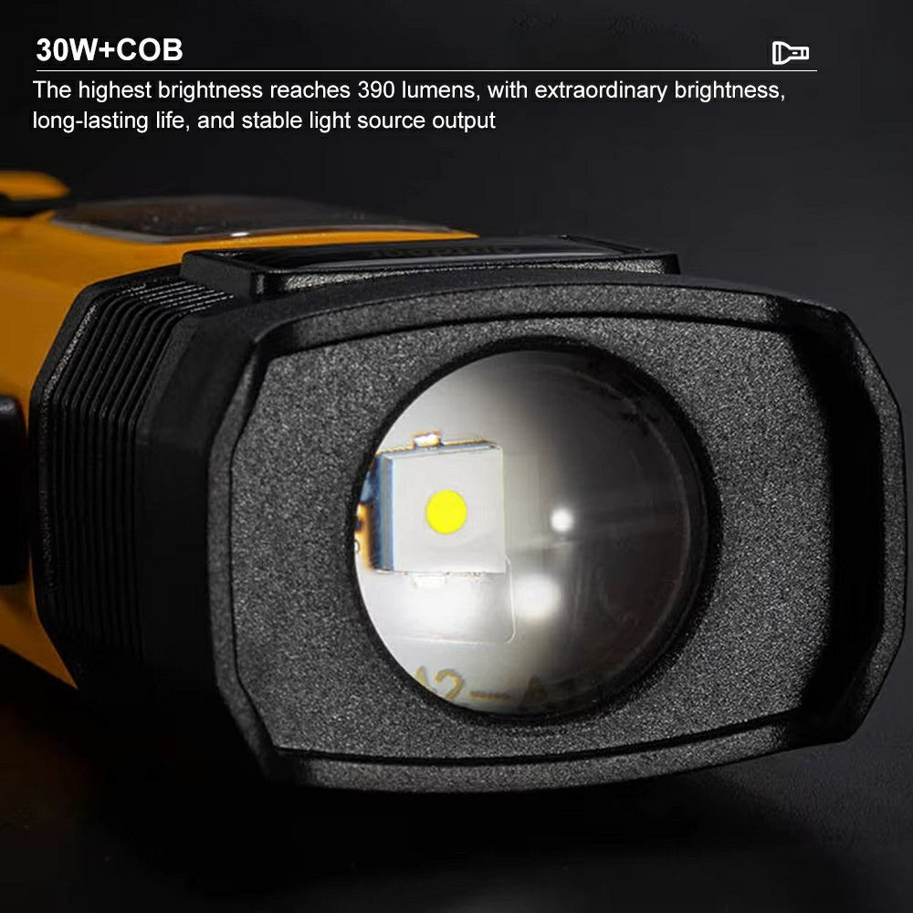 W5215 Zoomable Multi-Function Work Light Car Emergency Flashlight with Strong Magnet  /  Window Breaker  /  Safety Hammer
