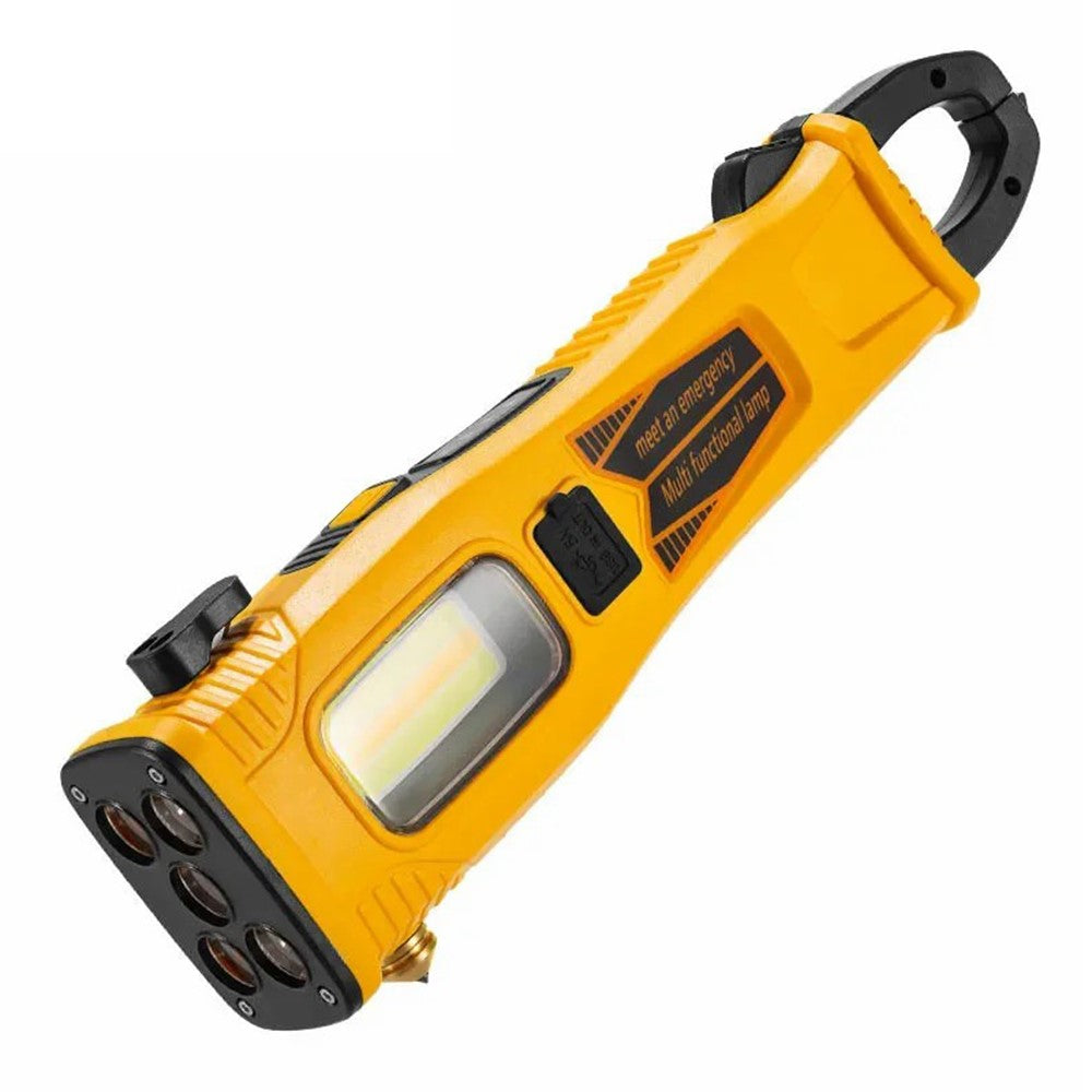 W5216 Clip Hook Multi-Function Work Light Car Emergency Flashlight with Strong Magnet  /  Window Breaker  /  Safety Hammer