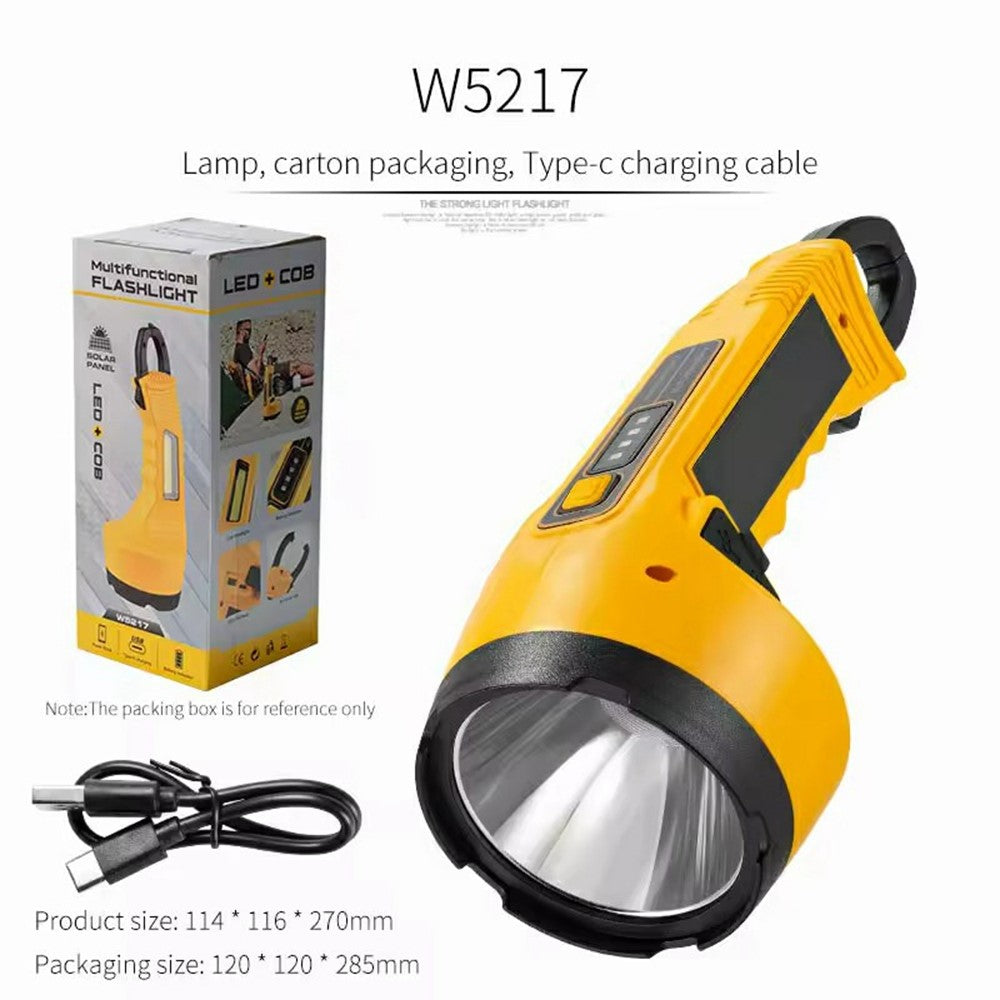W5217 Multifunctional Flashlight Solar Powered LED Emergency Work Light with Power Bank Function