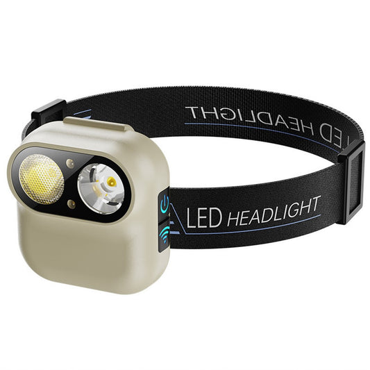 WJ-809 LED Dual Light Source Portable Outdoor Motion Sensor Headlamp Type-C Charging Work Light