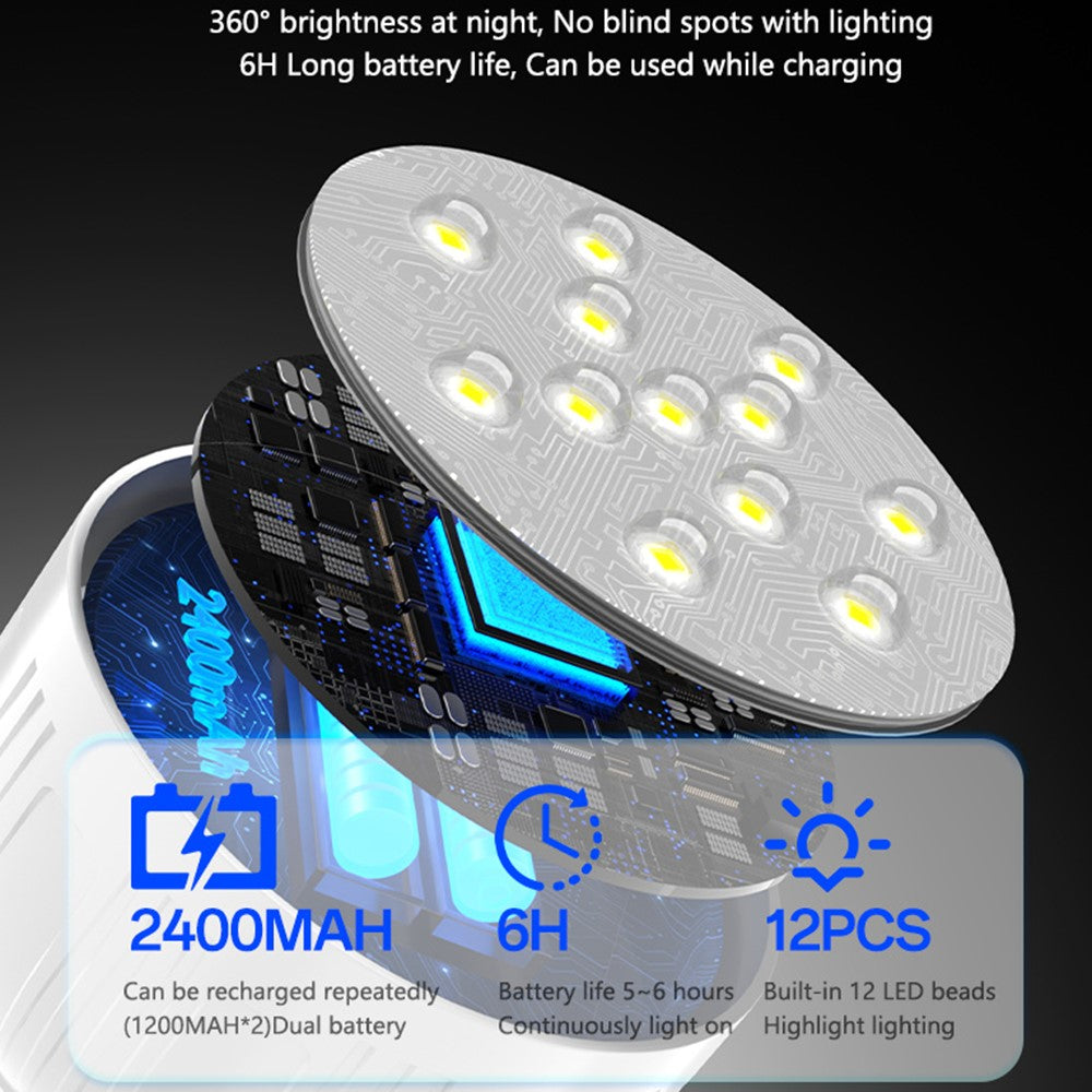 YESIDO DH14 12-LED Rechargeable Emergency Light Bulb 3-Level Adjustable Hanging Camping Lantern