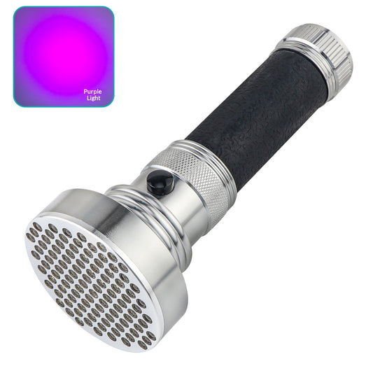100 LEDs UV Purple Light Flashlight Aluminum Alloy Money Detector UV Torch for Currency Verification