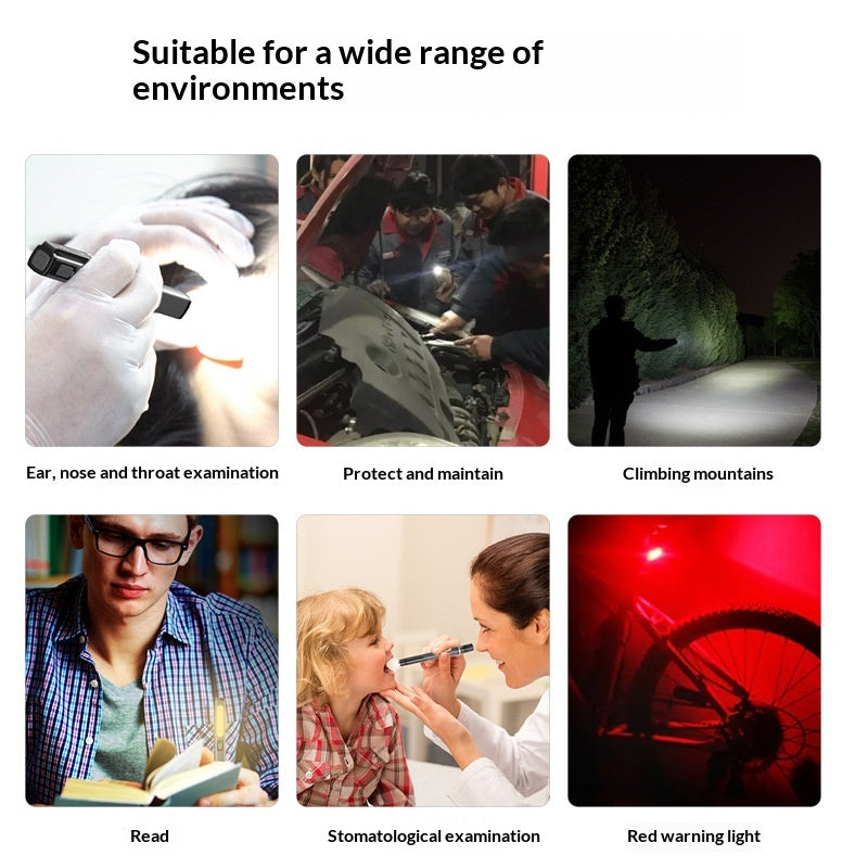 Rechargeable Medical Pen Light IPX5 Waterproof 4 Modes LED Flashlight Pupil Penlight