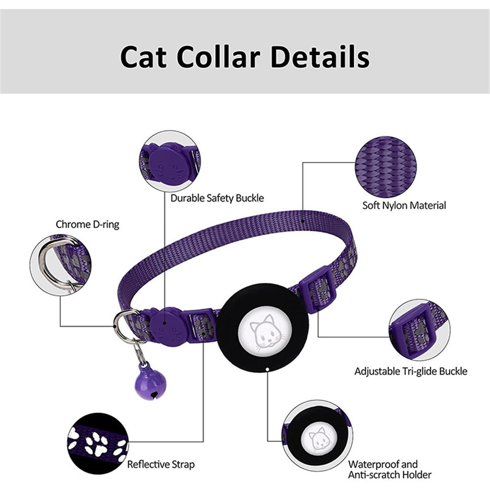 AirTag Silikonhülle, Pfotenmuster, reflektierender Haustierhalsband-Schutz mit Glöckchen, Front- & Back-Folien-Set