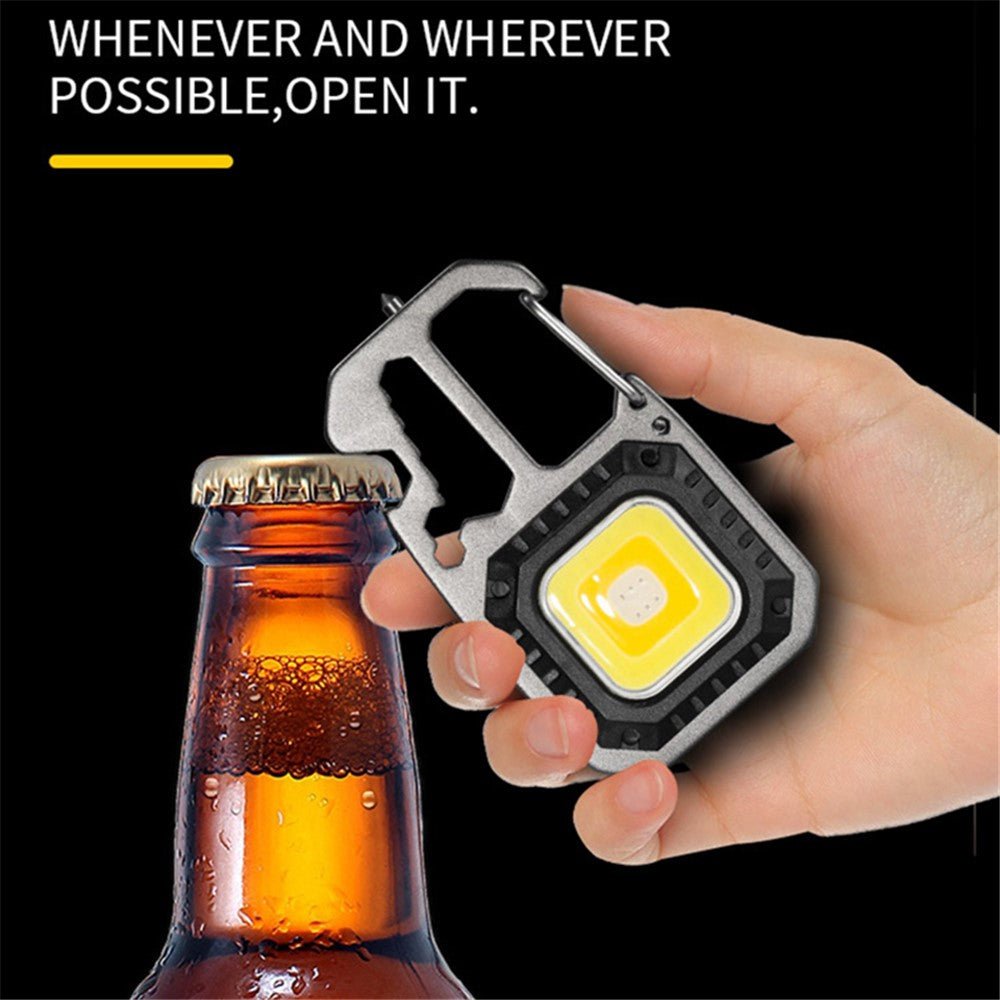 W5138 Portable Mini Flashlight Rechargeable COB Light Bottle Opener Screwdriver Multifunctional Lamp
