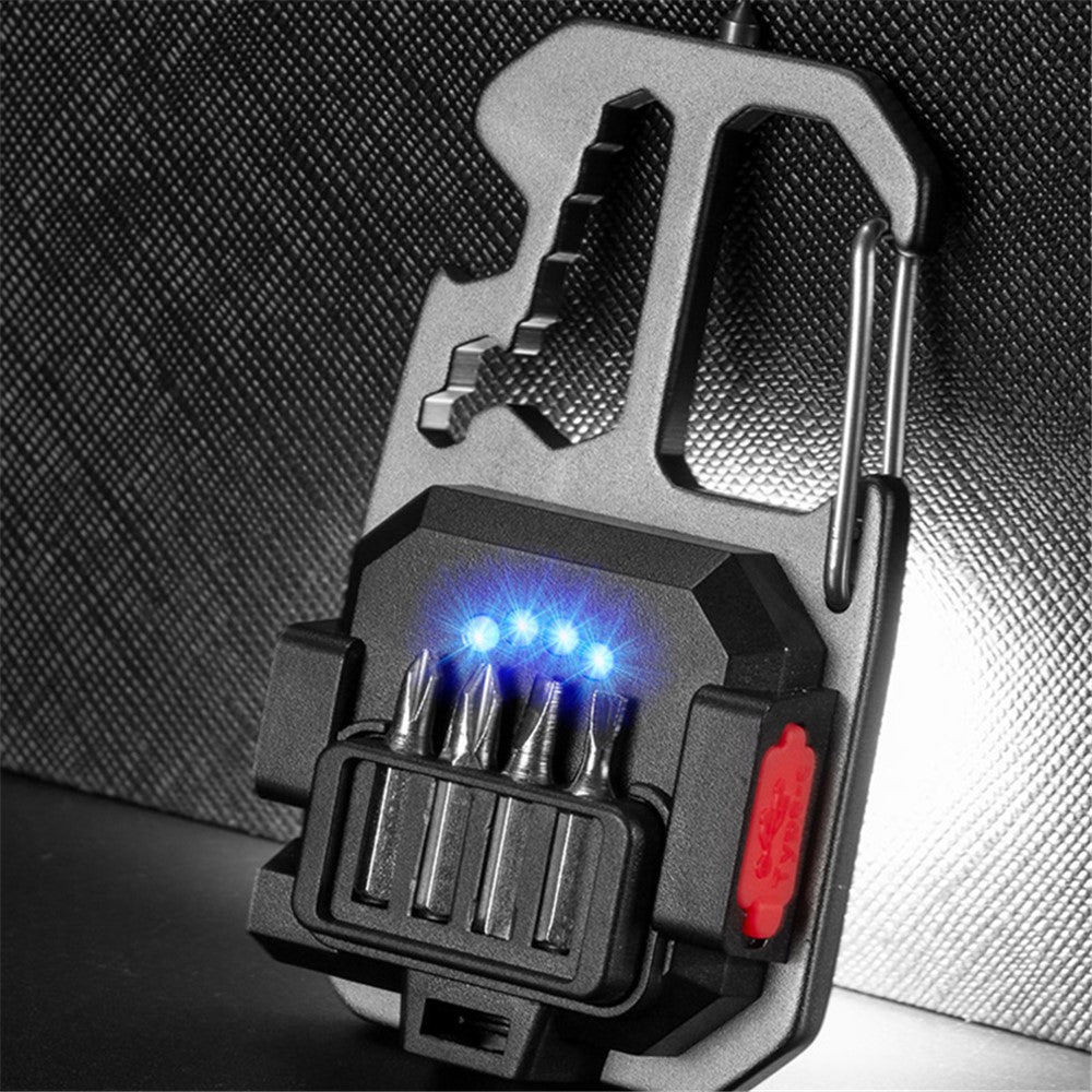 W5138 Portable Mini Flashlight Rechargeable COB Light Bottle Opener Screwdriver Multifunctional Lamp