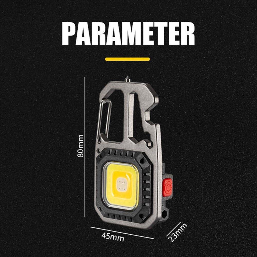 W5138 Portable Mini Flashlight Rechargeable COB Light Bottle Opener Screwdriver Multifunctional Lamp