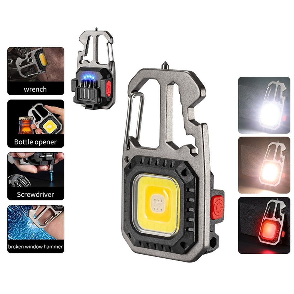 W5138 Portable Mini Flashlight Rechargeable COB Light Bottle Opener Screwdriver Multifunctional Lamp