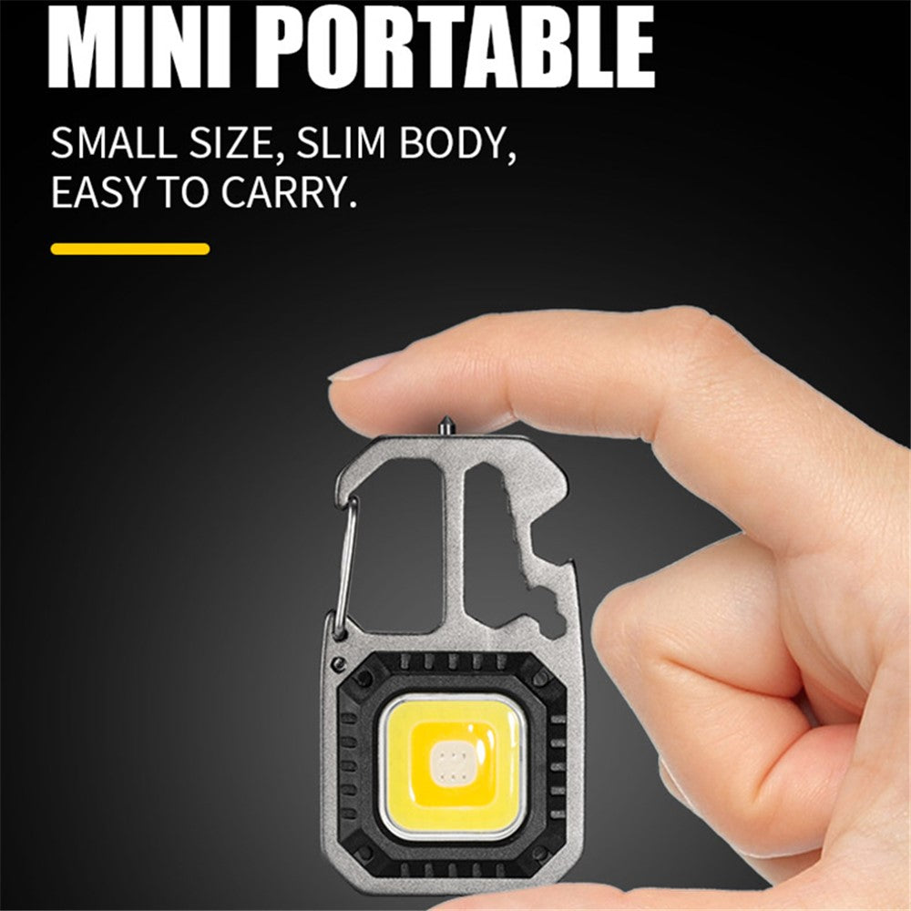 W5138 Portable Mini Flashlight Rechargeable COB Light Bottle Opener Screwdriver Multifunctional Lamp
