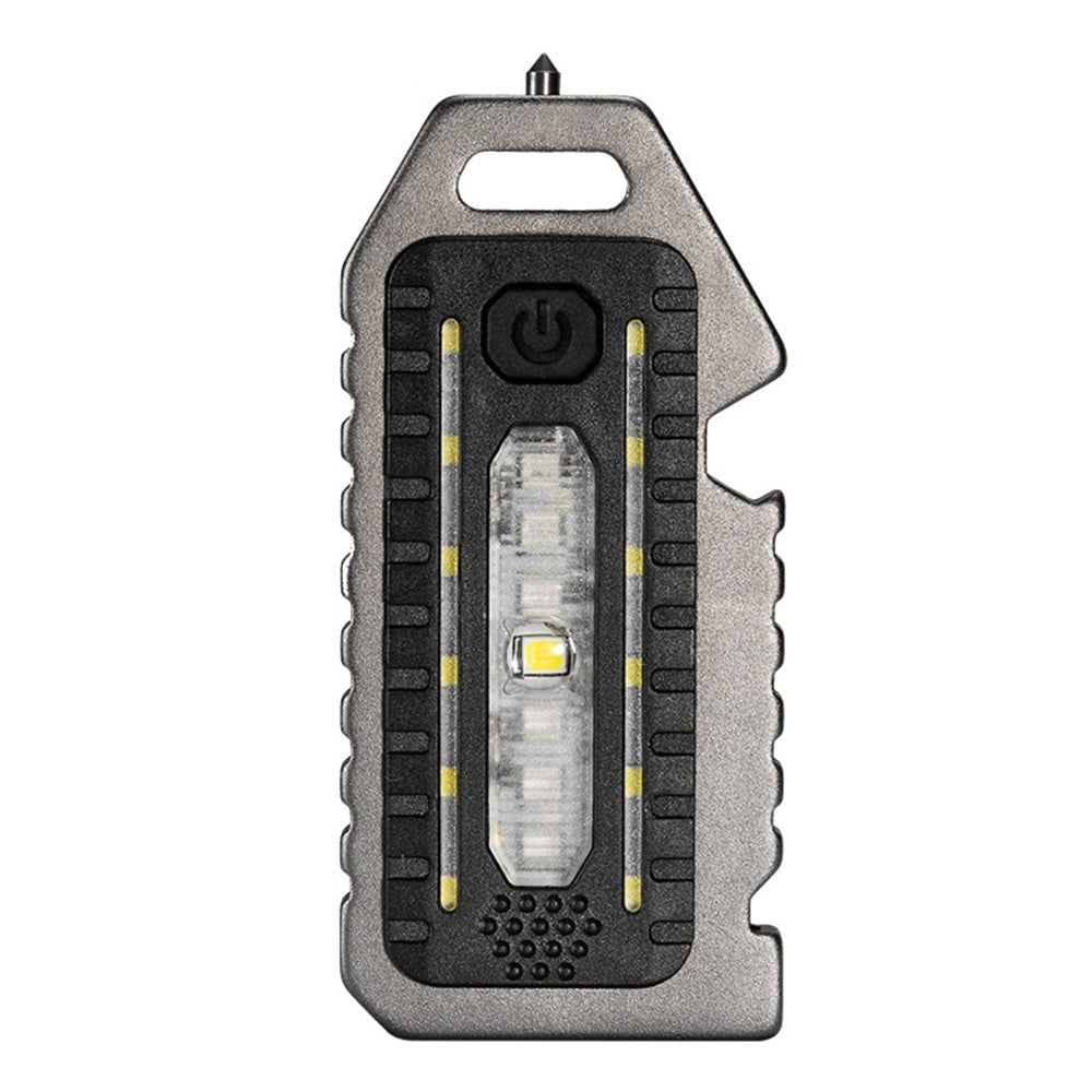 W5135 Mini COB Flashlight Rechargeable Light Whistle Emergency Survival Window Keychain Flashlight