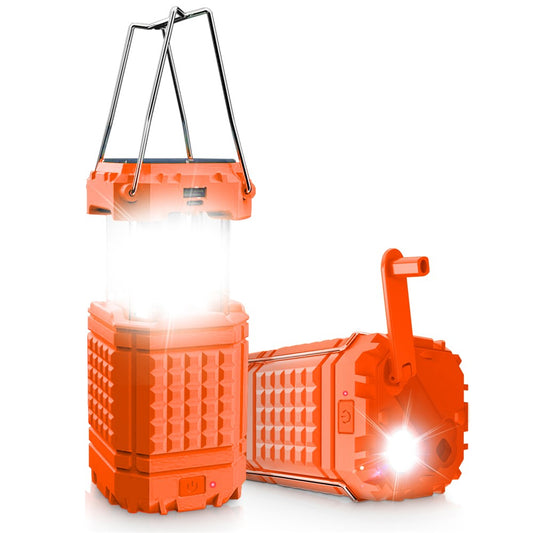 Portable Solar Hand Crank Camping Light 3000mAh Power Bank Outdoor Emergency Phone Charger