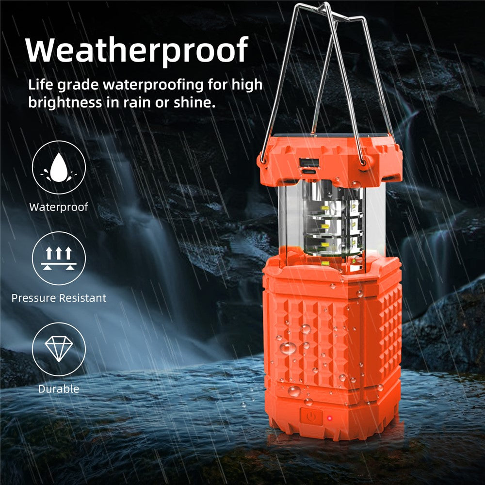 Portable Solar Hand Crank Camping Light 3000mAh Power Bank Outdoor Emergency Phone Charger