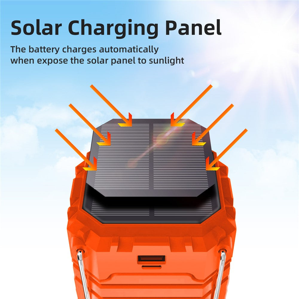 Portable Solar Hand Crank Camping Light 3000mAh Power Bank Outdoor Emergency Phone Charger