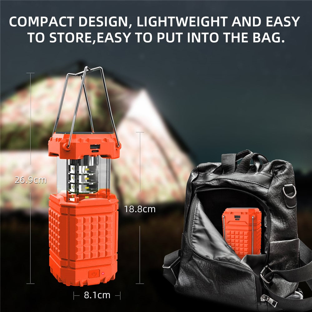 Portable Solar Hand Crank Camping Light 3000mAh Power Bank Outdoor Emergency Phone Charger