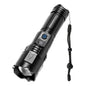 A03 Outdoor Waterproof Flashlight 30W Portable LCD Display Flashlight with Strap