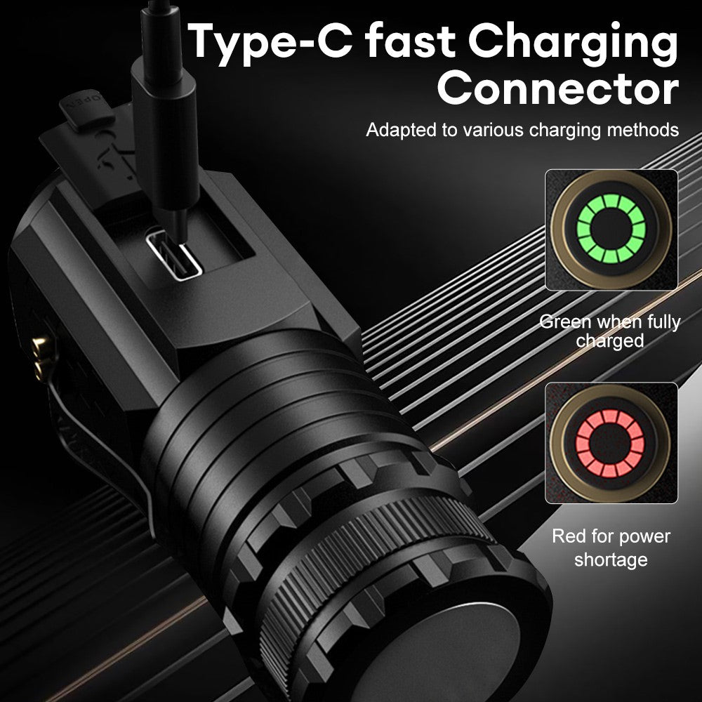 S350 Outdoor Aluminum Alloy Flashlight 18350 Battery Powered Portable Flashlight with Storage Bag