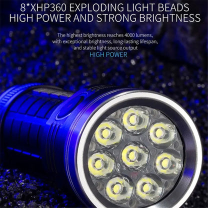 W5185 Multi-Functional Camping Fishing Light High Brightness Long Life 8-LED Flashlight Built-In Battery