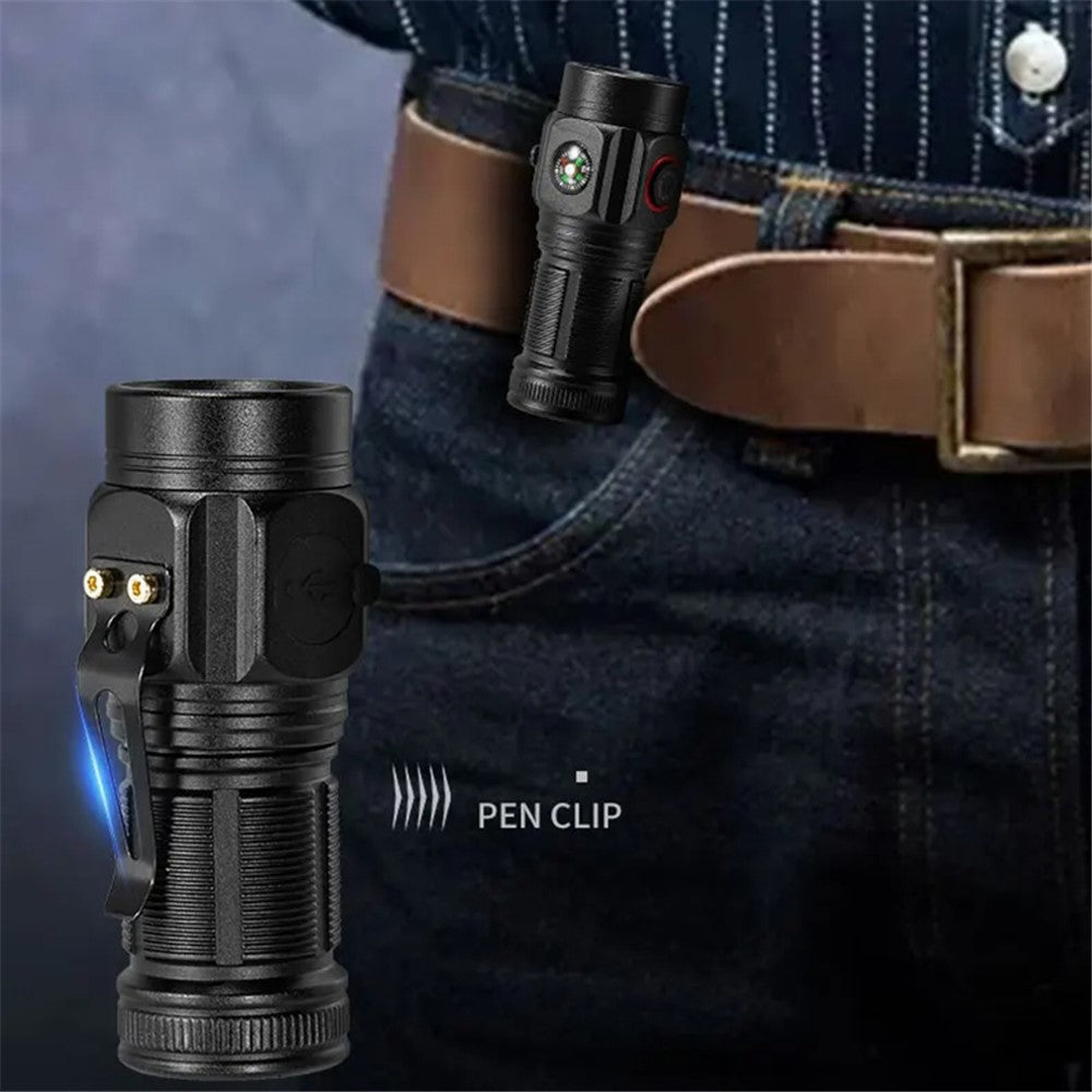 W5182 Portable Flashlight with Clip, High Brightness 3-LED Night Light Battery-Operated Mini Light for Camping Fishing