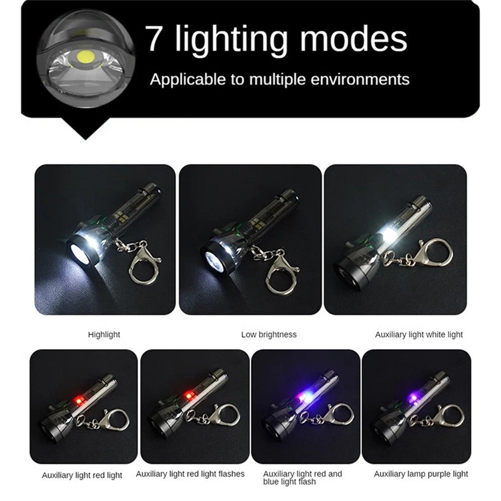 MNS6 Outdoor Mini Keychain Flashlight Portable Night Light Strong Light Emergency Lighting Tool