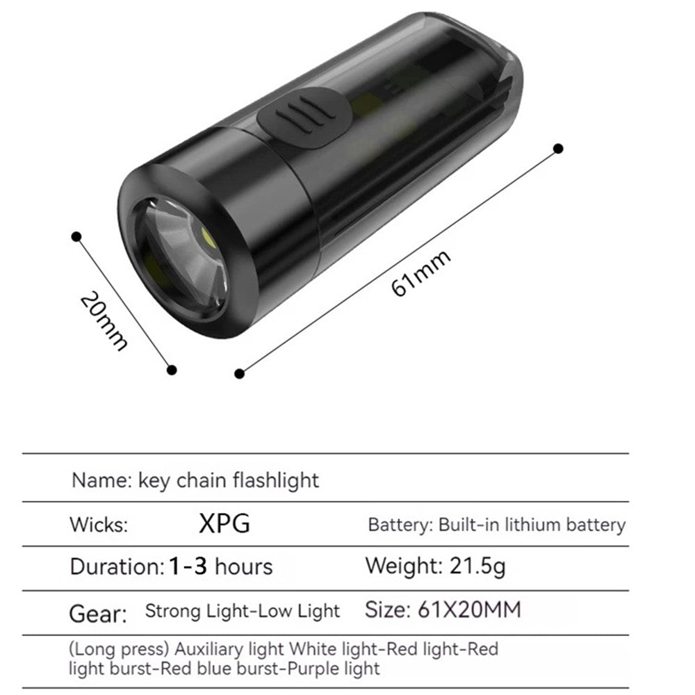 MNS2 Mini Flashlight Multi Light Modes Outdoor Camping Hiking Torch with Keychain