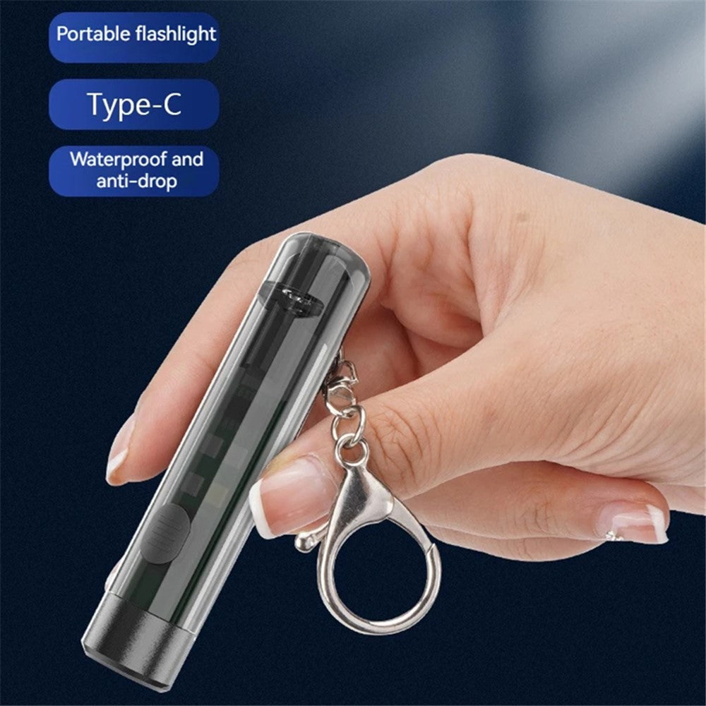 MNS1 Mini Portable Flashlight Outdoor Emergency Whistle Camping Hiking Torch with Keychain