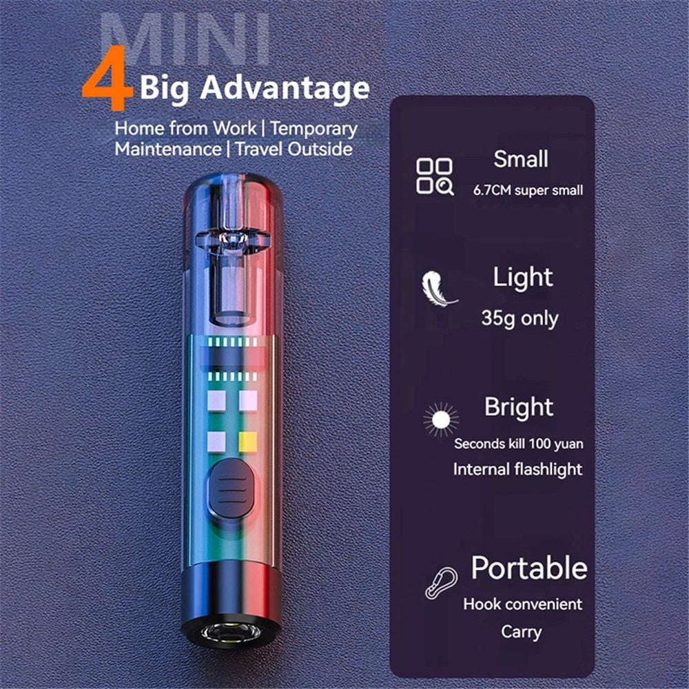 MNS1 Mini Portable Flashlight Outdoor Emergency Whistle Camping Hiking Torch with Keychain