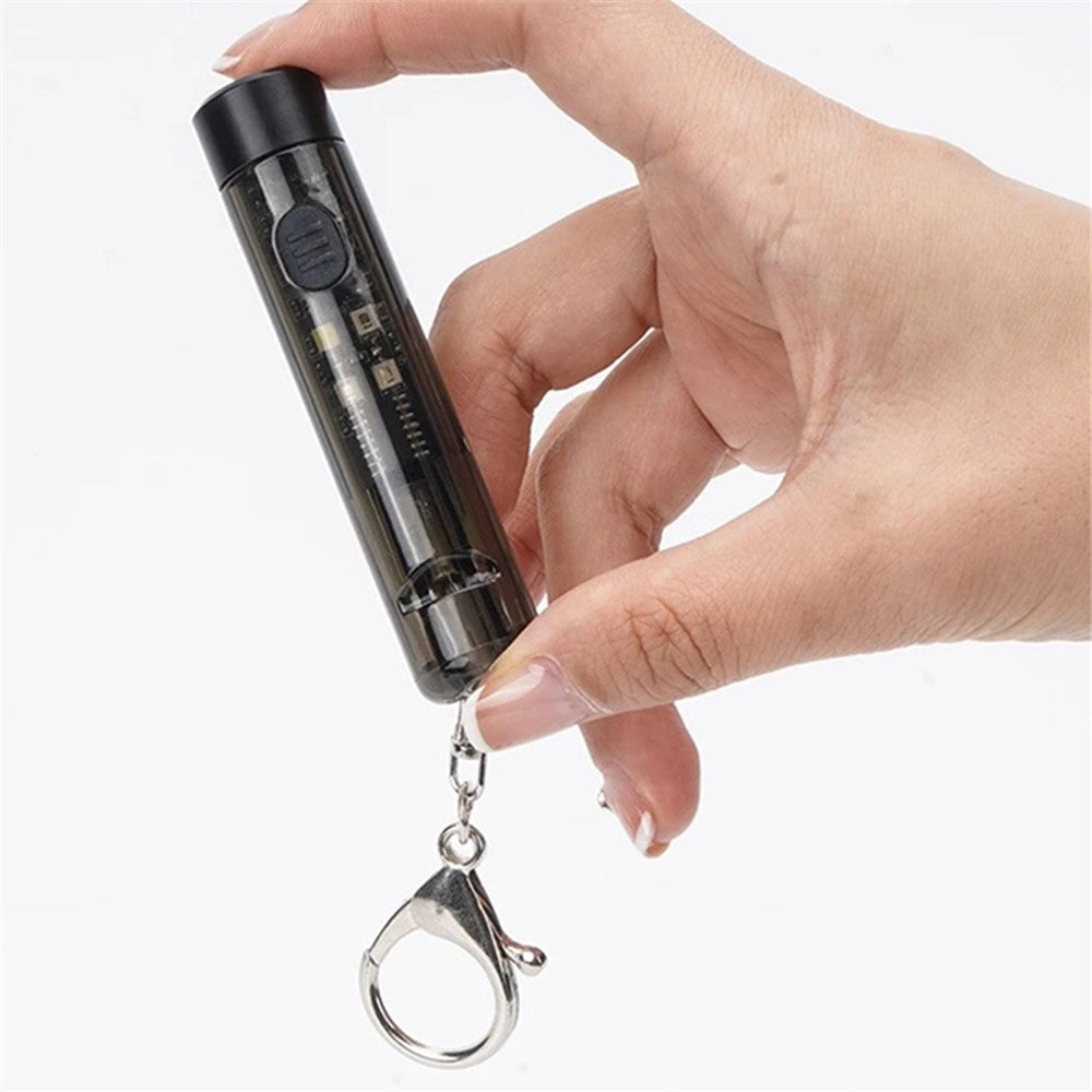 MNS1 Mini Portable Flashlight Outdoor Emergency Whistle Camping Hiking Torch with Keychain