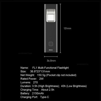 XIAOMI YOUPIN DUKA FL1 Multi-Functional Flashlight Portable Waterproof Camping Torch (Chinese Version)